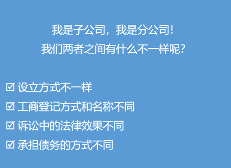 子公司和分公司的设立有什么区别？